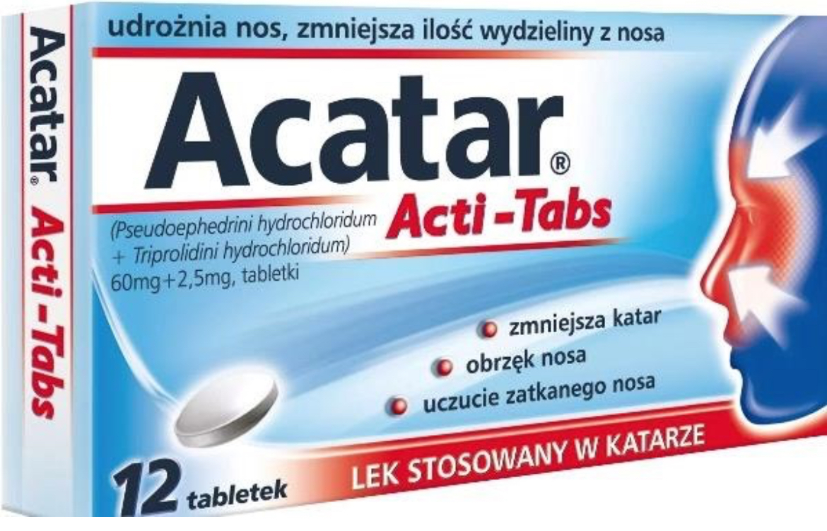 Упаковка Акатар (Acatar Acti-Tabs), 12 таблеток